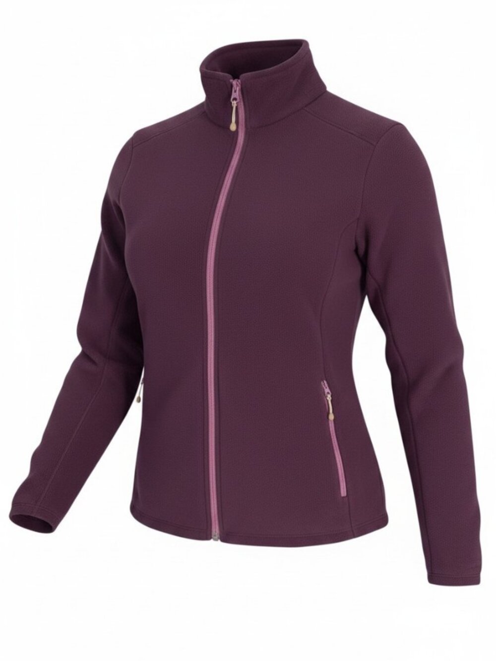 MEC Plum Purple Polartec Full Zip Fleece Jacket Outdoor Hiking size L